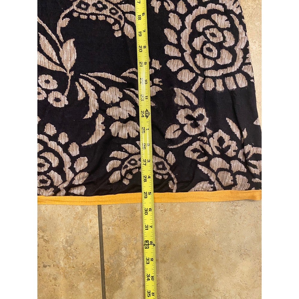 NWT Love by Kyla Seo Small Floral Tunic Top V-Neck Long Sleeve Black Yellow NEW - Picture 8 of 14